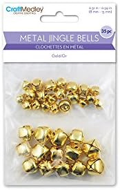 CraftMedley Metal Jingle Bells, 8 mm-15 mm, Altın, 8 mm ila 15 mm