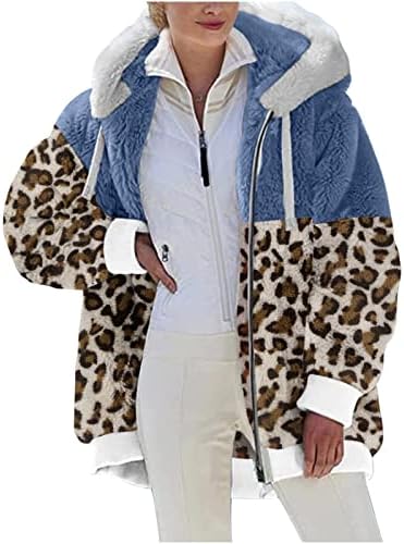 FOVIGUO Uzun Kollu İş Hırka Kadın Artı Boyutu Retro Sonbahar Kapşonlu Sıcak Hırka Zip-Up Kabarık Katı Gevşek Fit Ceket