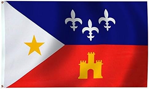 3x5 Acadiana Bayrağı Fransız Louisiana Afiş Cajun Flama İçerir 2 Naylon Bayrak Direği Klipleri