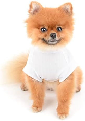 SMALLLEE_LUCKY_STORE Pet Nervürlü Örgü Tee Gömlek Köpek T-Shirt D-Ring ile Küçük Orta Köpek Kedi Erkek Kız Sıkı Tank Top Serin Yelek
