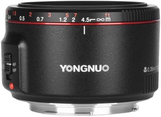YONGNUO YN50MM F1.8 II AF/MF 0.35 M Odak Mesafesi F1. 8 Büyük Diyafram Standart Ana Lens Siyah Canon 5D IV 1DX I 200D II 850D 7D 6DII