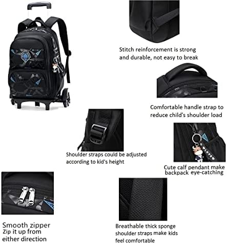 Çocuklar geometrik baskı haddeleme sırt çantası çocuk Bagaj okul çantası arabası Bookbag sırt çantası tekerlekli