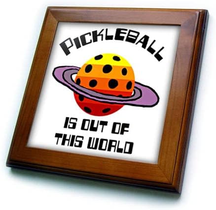 3dRose Serin Komik Sevimli Pickleball Bu Dünya Satürn dışında. - Çerçeveli Fayanslar (ft-371891-1)