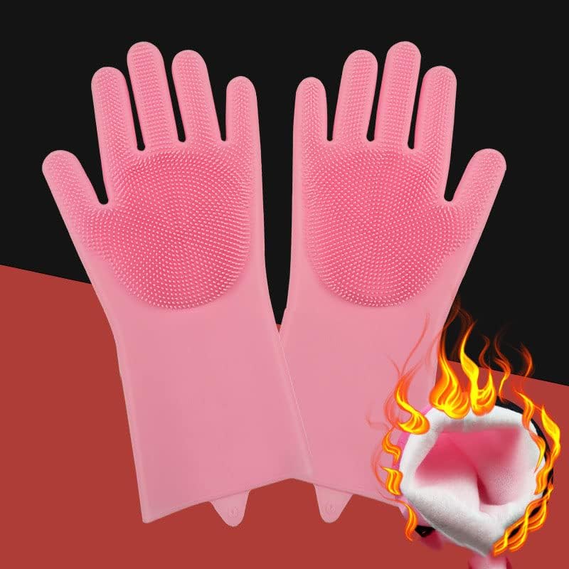Yüksek sıcaklık artı kadife silikon bulaşık eldivenleri mutfak temizleme artefakt çok fonksiyonlu sihirli su geçirmez fırın eldivenleri