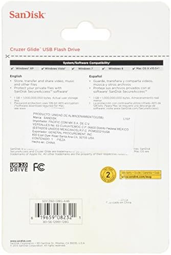 Sandisk Cruzer Glide USB Flash Sürücü, 128 GB, Siyah / Kırmızı (SDCZ60-128G-A46)