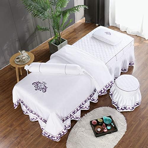 Saf Renk Masaj masa örtüsü setleri, Dikiş Kore Yumuşak Spa güzellik yatağı Örtüsü Kapitone Nefes Salon masaj yatağı Örtüsü Bedding-a