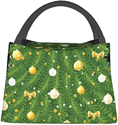 Evealyn Noel Yeşil Ağacı Baskılı Öğle Yemeği Çantası Öğle Yemeği Kutusu Taşınabilir Çok Fonksiyonlu ısı yalıtım çantası,Piknik İçin