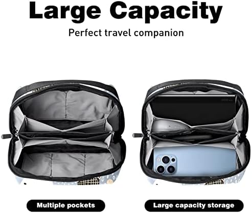 Taşıma çantası Seyahat kılıf çanta USB kablo düzenleyici Cep Aksesuar Fermuar Cüzdan, Soyut Karikatür Ahtapot Denizyıldızı