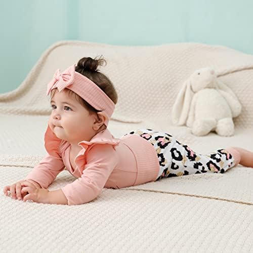 SANMİO Yenidoğan Bebek Kız Giysileri, Toddler Kız Romper Fırfır Şık Kıyafetler, 0-18 Ay Bebek Pantolon Giyim Seti