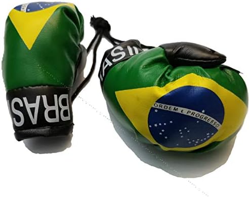 BUNFİREs Brezilya Bayrağı Mini Afiş boks eldiveni Asmak Dikiz Aynası Brezilyalı Ülke Bayrağı Afiş