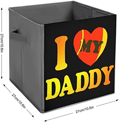 Babamı Seviyorum Katlanabilir Kumaş Saklama Kutusu Küpleri Organizatör katlanabilir kulplu kutu