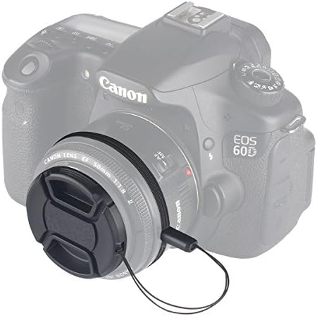 waka Benzersiz Tasarım Lens Kapağı Paketi, 3 Adet 49mm Merkezi Tutam Lens Kapağı ve Kap Kaleci Tasma Canon Nikon Sony DSLR Kamera +