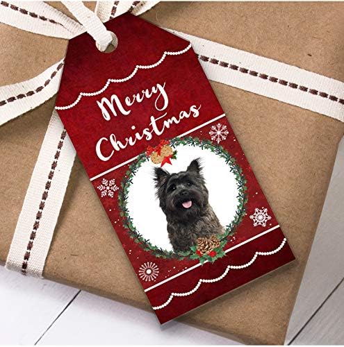Cairn Terrier Köpek Noel Hediyesi Etiketleri (Mevcut İyilik Etiketleri)
