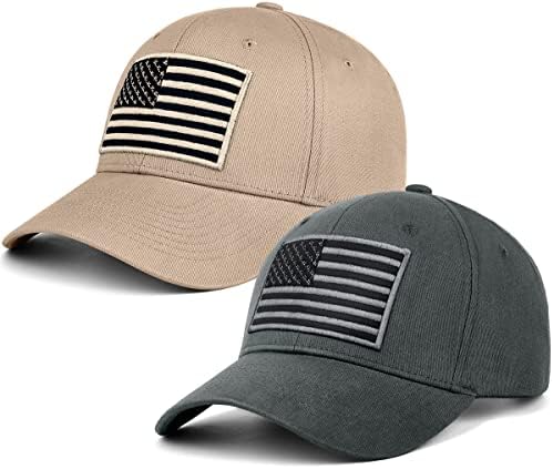 LCZTN 2 Paket Amerikan Bayrağı Beyzbol Şapkası Erkekler Kadınlar için, düşük Profilli ABD Düz Baba Şapka