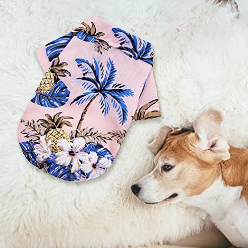 Kostüm Kadife Köpekler Elbise Pet Kış Giysileri Pet Yaz T Shirt Hawaii Tarzı Çiçek Köpek Gömlek Hawaii Baskılı Pet T Shirt Nefes Serin
