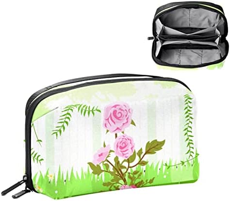 Makyaj Çantası Ferah kozmetik çantası Kılıfı Çanta Çanta Fermuarlı Bayan ve Kız Doğal Tropik Çiçekler