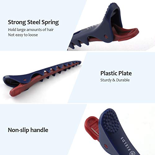 GLAMFİELDS 6 Paket Profesyonel Plastik Köpekbalığı saç tokası s Şekillendirme Bölümü için-Kaymaz tutuşlu Dayanıklı Köpekbalığı saç
