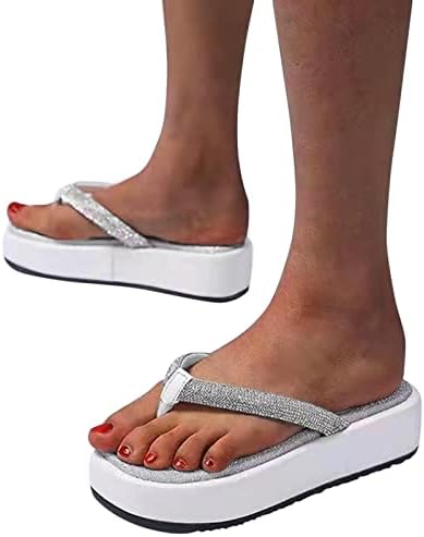 Apfopard kadın Platformu Kama Sandalet Tembel Flip Flop Üzerinde Kayma Kemer Desteği Üzerinde Klip Yumuşak Tabanlar Rahat Plaj Tanga