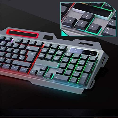 SMSOM Mekanik Oyun Klavyesi RGB Arkadan Aydınlatmalı Tuşları Bilgisayar Klavye, 104 Tuşları, Kablolu Oyun Klavyeleri, USB Klavye PC