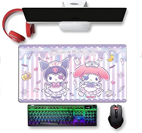 Kawaii Anime Büyük Oyun Mouse pad Kaymaz Kauçuk Taban için Uygun Dizüstü Ofis Pedi Bilgisayar Klavye Pedi 15.8x29. 5 İnç