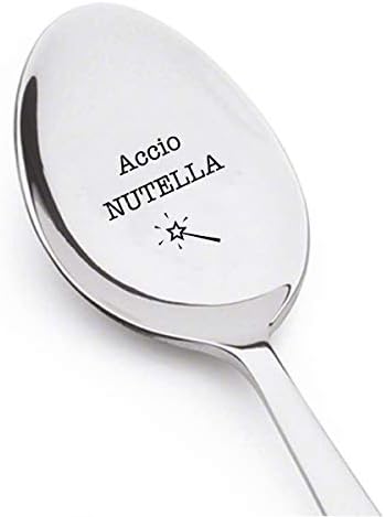 Accico Nutella Kazınmış Paslanmaz Çelik Kaşık Hediye Çikolata Sevgilisi Arkadaşlar Sevgililer Günü Doğum Günü Yıldönümü Düğün Özel