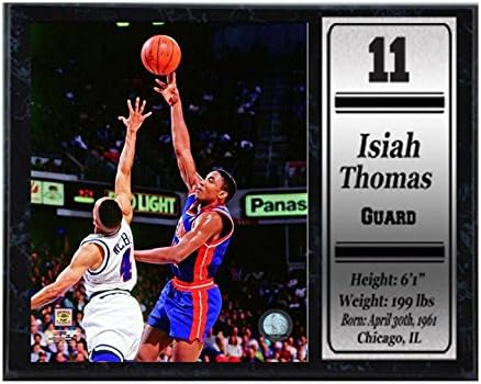 Encore Select 522-35 NBA Detroit Pistons Fotoğraflı Isiah Thomas Stat Plaketi, 12 inç x 15 inç