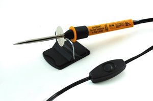 EKG J-012 Minyatür Elektrikli Kablolu havya Kullanışlı ın-Line ON / Off Anahtarı, Güvenlik Standı ve Konik İğne Ucu, 360 Derece C Ucu