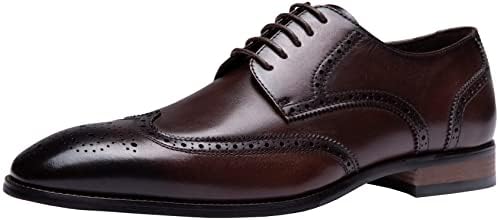 Jousen erkek Elbise Ayakkabı Deri Erkek Oxfords İş Kanat Ucu Resmi Oxford Brogue Retro Derby Elbise Ayakkabı Erkekler için