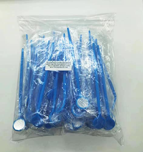Tek kullanımlık Diş Ağız Aynaları Plastik Ağız Muayene Aynaları Saplı Diş Ağız Yanak Aracı (50 adet, Mavi)