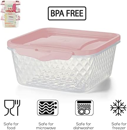 Plasvale Gıda Saklama Plastik Kapları Kristal Hat Seti-18,6 oz - 6 Parça-Mikrodalga, Derin Dondurucu ve Bulaşık Makinesinde Yıkanabilir-BPA