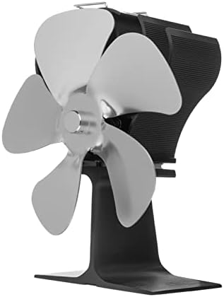 XFADR SRLİWHİTE 5 siyah şömine ısı Powered soba Fan günlük ahşap brülör çevre dostu sessiz Fan kış ev verimli ısı dağılımı (renk: gümüş)