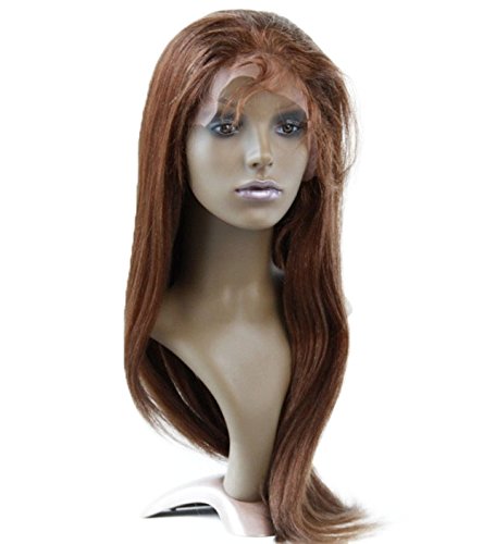 Ön Dantel Peruk 100 % insan saçı peruk Perulu Bakire Remy insan saçı Yaki Renk:4 Açık Kahverengi