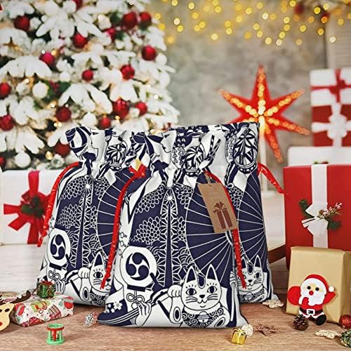 Drawstrıngs noel hediyesi Çanta Asya-Japon-Geyşa-Maneki-Kaydırma Hediyeler ambalaj Poşetleri Noel Hediyesi Ambalaj Çuval Torbalar Orta