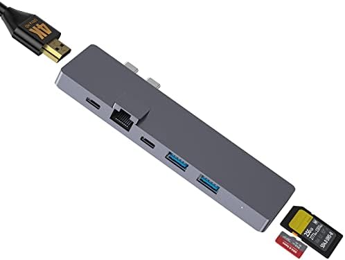 Getatek USB C macbook için Hub Pro Hava 8-in-2 USB C Multiport Adaptörü Hub Mac Dongle ile 4 K HDMI Bağlantı Noktası,RJ45 Gigabit Ethernet,