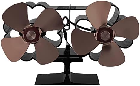 SYXYSM 8-şömine Fan sessiz güvenli ısı Powered soba Fan alüminyum alaşım şömine ısıtma fanı verimli ısı dağılımı (renk: bronz)