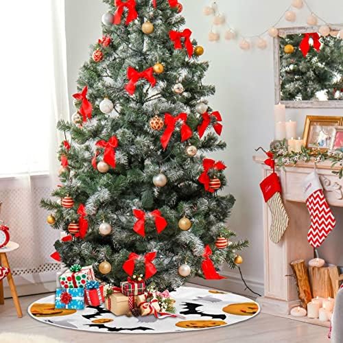 Oarencol Cadılar Bayramı Yarasalar Hayaletler Kabak Noel Ağacı Etek 36 inç Noel Tatil Parti Ağacı Mat Süslemeleri