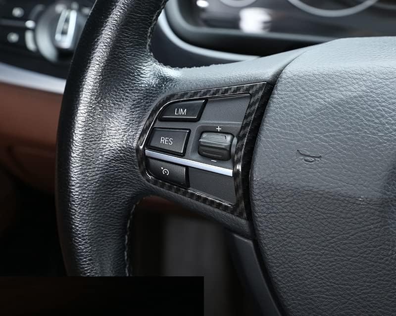 Eppar Yeni Koruyucu direksiyon Düğme Kapakları ile Uyumlu BMW 5 Serisi F10 2011-2017 520i 523i 528i 530i 535i 550i (Karbon Bak)