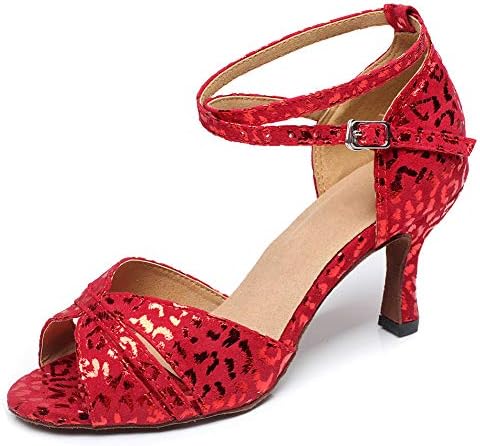 HROYL Dans Ayakkabıları Kadın Latin Dans Ayakkabıları Kadın Balo Salonu Tango Yüksek Topuk Kadın Dans Ayakkabıları, QJW6187 / 6200