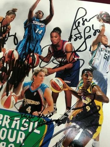 WNBA 1998 Brezilya Turu Tam Takım Tanıtım Sayfası ŞAFAK STALEY İMZASI * A1 İmzalı Basketbol Topları