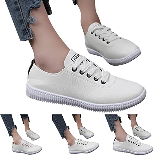 Kadın rahat ayakkabılar Desen Rahat Lace Up Renk Eşleştirme spor ayakkabı Düz Kaymaz ışıklı ayakkabı Rahat deri ayakkabı Kadınlar için