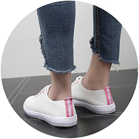 Kadın rahat ayakkabılar Desen Rahat Lace Up Renk Eşleştirme spor ayakkabı Düz Kaymaz ışıklı ayakkabı Rahat deri ayakkabı Kadınlar için