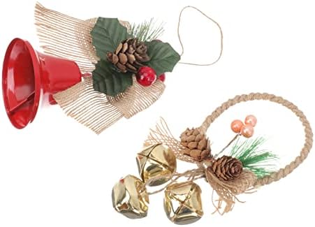 ABOOFAN 2 adet Noel Jingle Bells Süsler Noel Ağacı Bells Kolye Vintage İlmek Asılı Süsleme Tatil Dekoratif Bells Noel Ağacı Kapı Parti