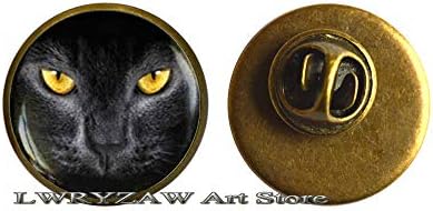 Kedi Broş Kedi Takı Broş Giyilebilir Sanat Pin Charm Kedi Pin Siyah Kedi Charm Broş, M246