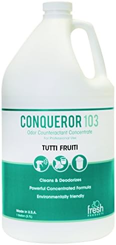 Taze Ürünler 1WBTU Conqueror 103 Koku Giderici Konsantre, Tutti-Frutti, 1 Galonluk Şişe (4'lü Kutu)