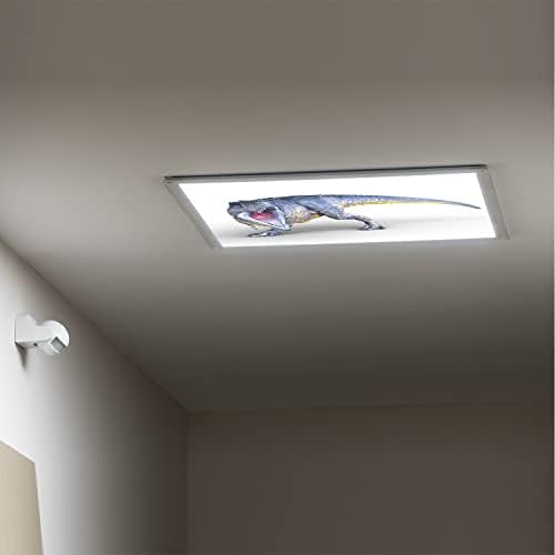 Tavan lambası Difüzör Panelleri için Floresan ışık kapakları-Dinozor Deseni-Sınıf Ofisi için Floresan ışık Kapakları - 2ft x 4ft Açılır