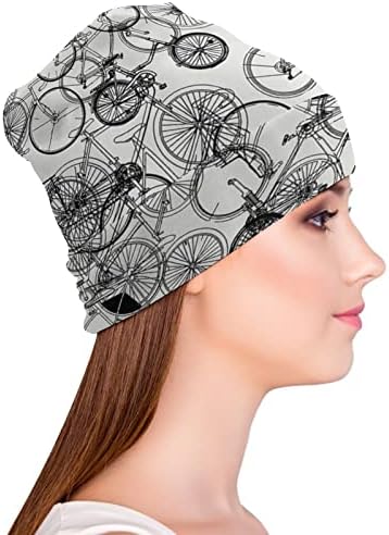Vintage Retro Bisiklet Bisiklet Unisex Bere Şapka Sıcak Kafatası Kap Kazak Kap Uyku için Rahat Bir Boyut