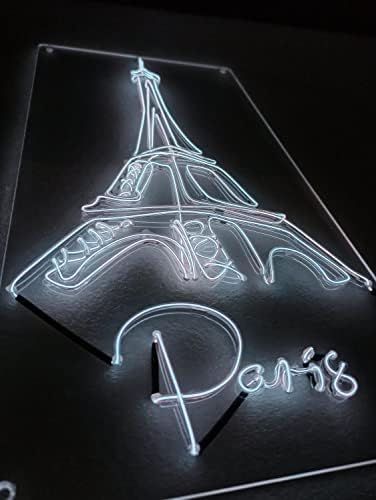 Eyfel Kulesi Landmark duvar dekoratif yer Paris Fransa turizm seyahat Tebrik, el yapımı EL tel Neon ışık burcu, ev dekor duvar sanatı,