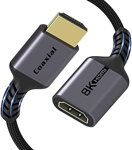 Simyago HDMI 2.1 Uzatma Kablosu, Ultra İnce ve Yumuşak 8 K Koaksiyel HDMI Extender Erkek Kadın Uyumlu Nintendo Anahtarı Xbox One S