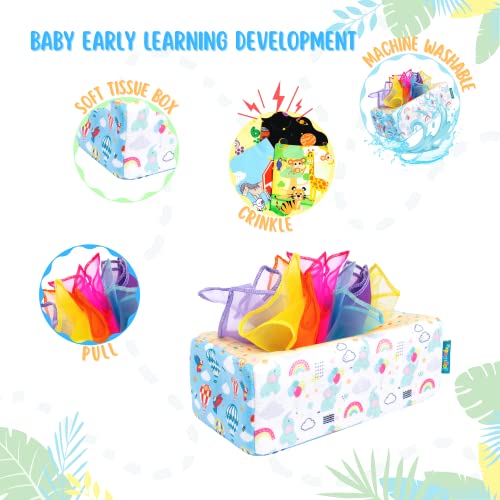 Diş kaşıyıcı peluş ile bebek duyusal doku kutusu oyuncak-bebekler ve küçük çocuklar için yatıştırıcı ve eğitici duyusal oyuncak, diş
