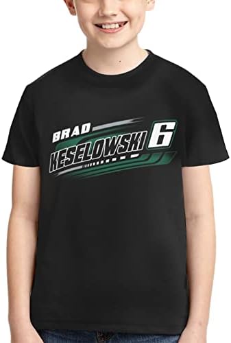 ASFRSH Brad Keselowski 6 Gömlek Genç Kız ve Erkek Baskı Kısa Kollu Tee Atletik Klasik Gömlek Crewneck T-Shirt